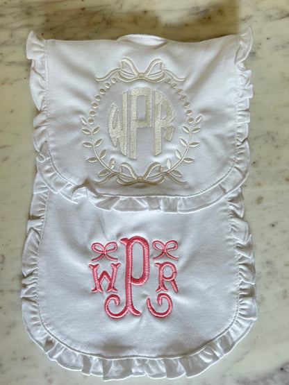 Baby Girls Ruffle Cotton Bib